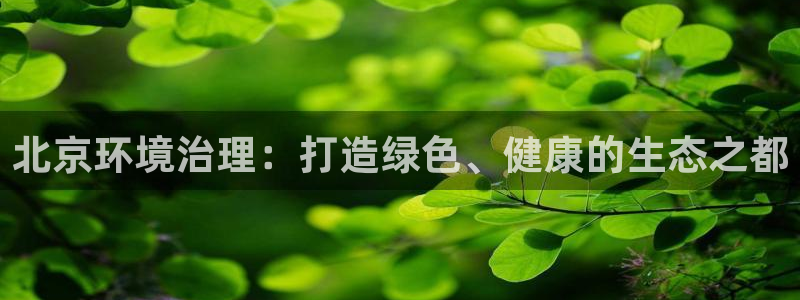 凯发k8国际首页登录|北京环境治理：打造绿色、健康的生态之都